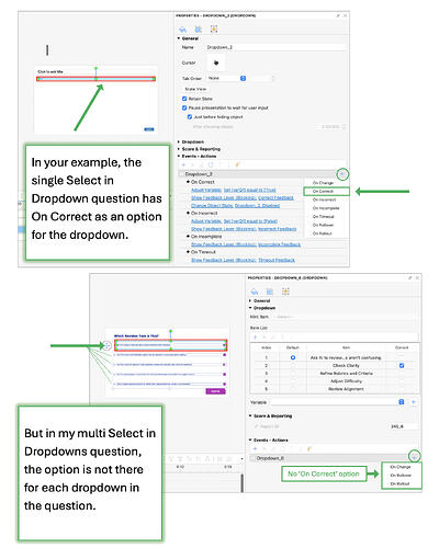 No OnCorrect Select in Dropdowns